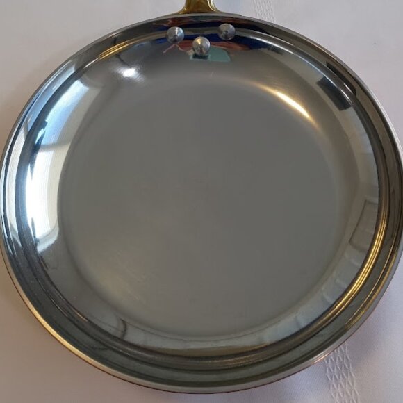 Three Piece Copper Clad, Brass and Stainless Frying Pan and Saucepan with Lid - Picture 6 of 10